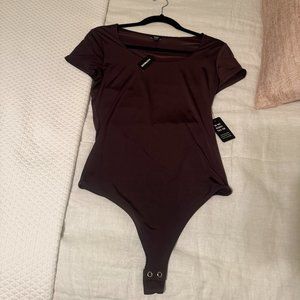 EXPRESS BROWN BODY-CON BODYSUIT | SIZE SMALL